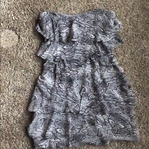 BCBG Maxazria Silver leopard print dress